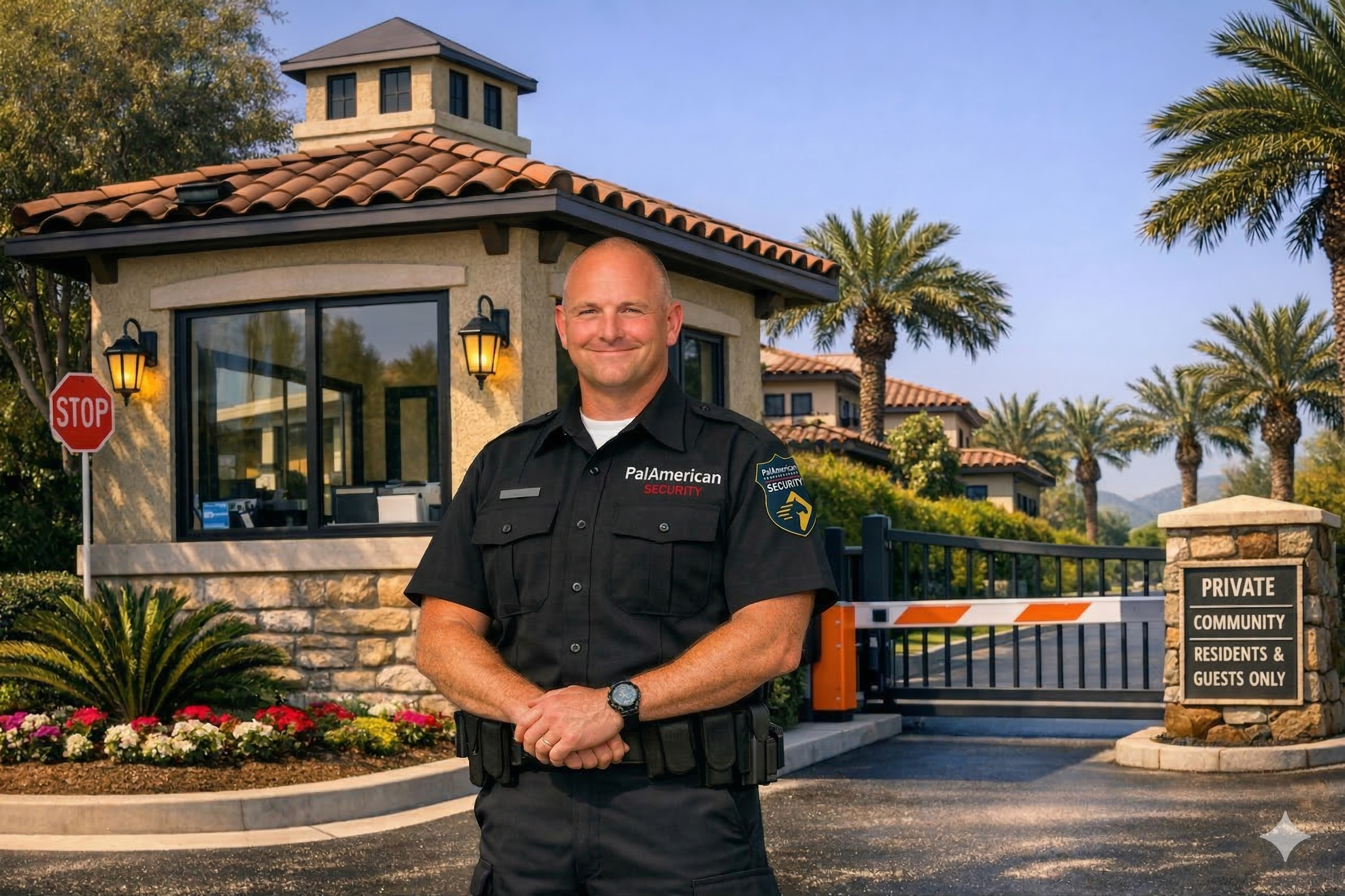Security guard protecting a residential community